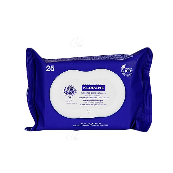 KLORANE TOALLITAS DESMAQUILLANTES AL ACIANO 25 UDS