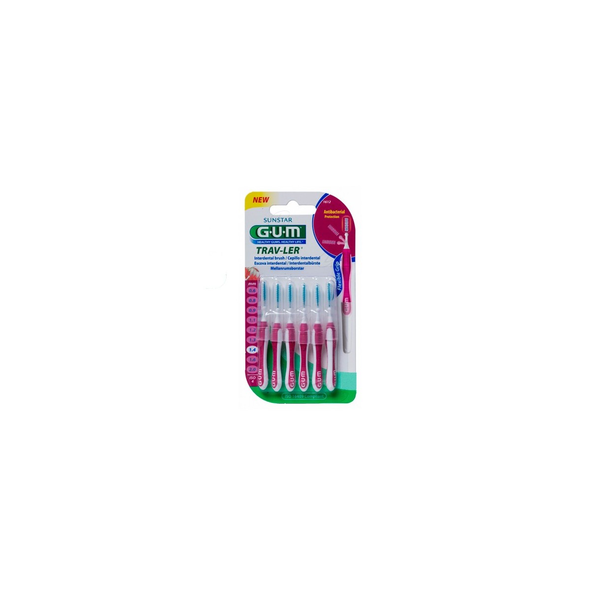 CEPILLO INTERDENTAL VIAJE CILINDRICO 14 MM 6 U