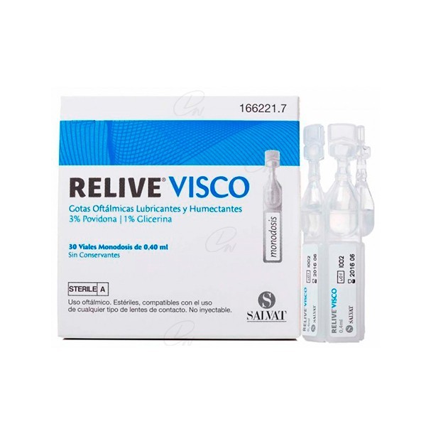 RELIVE VISCO ESTERIL GOTAS OFTALMICAS 04 ML 30 MONODOSIS