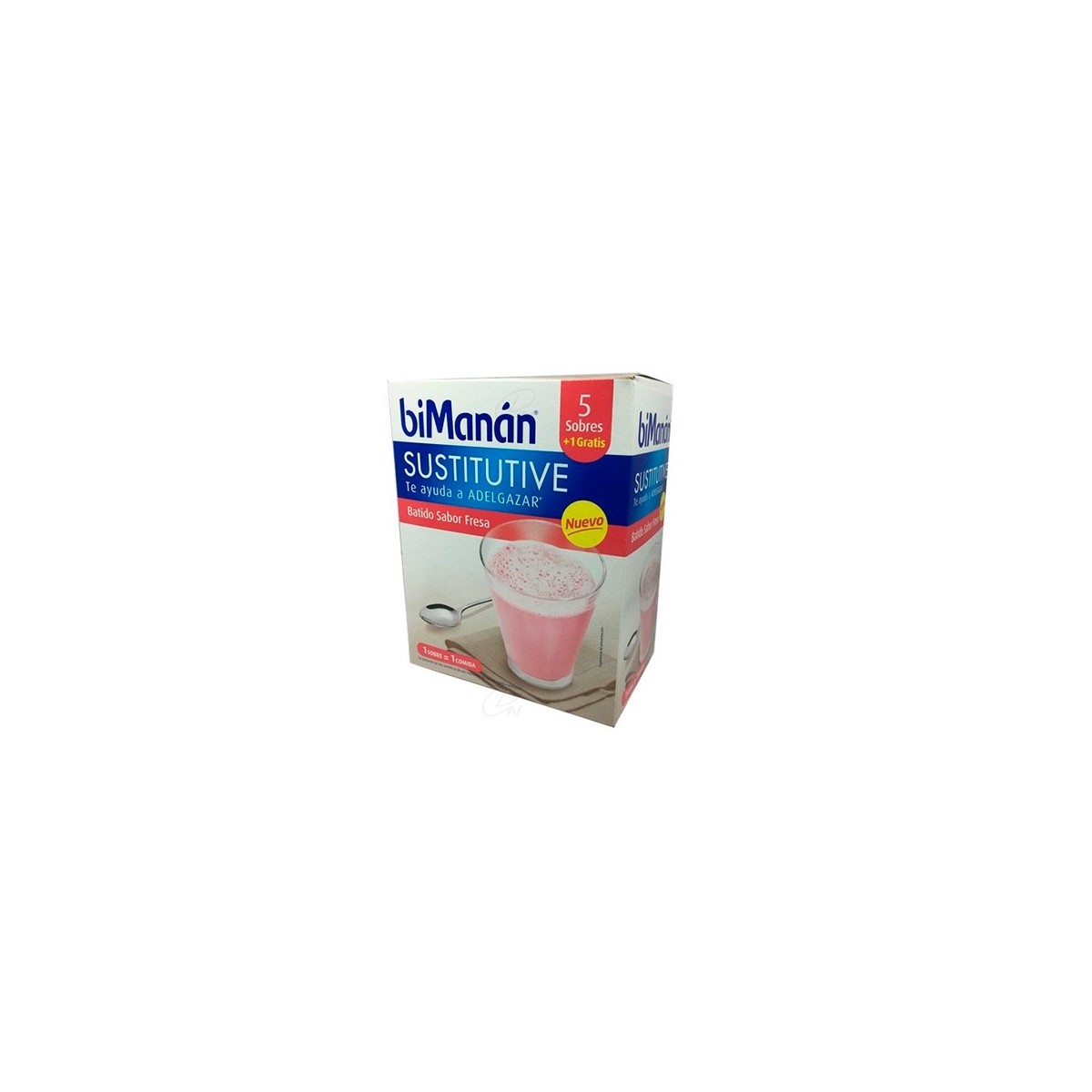 BIMANAN SUSTITUTIVO BATIDO DE FRESA  55 G 6 SOBRES